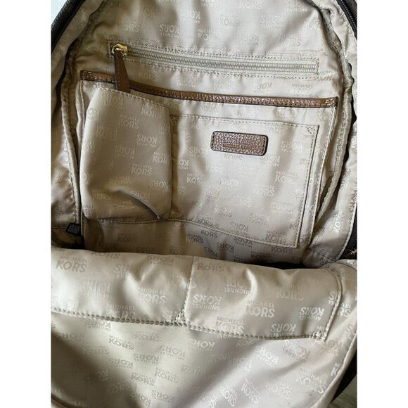 Michael Kors Leather Studded Monogram Backpack - Picture 10 of 11